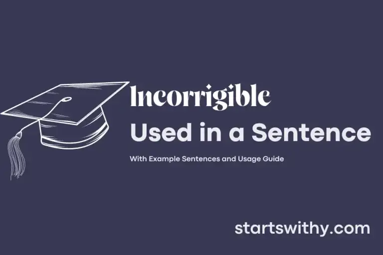 INCORRIGIBLE in a Sentence Examples: 21 Ways to Use Incorrigible