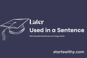 LATER in a Sentence Examples: 21 Ways to Use Later