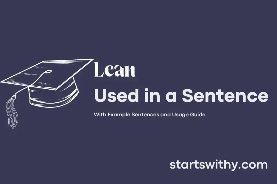 Lean In A Sentence Easy