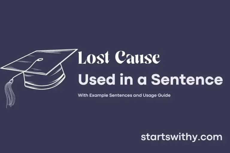 LOST CAUSE In A Sentence Examples 21 Ways To Use Lost Cause