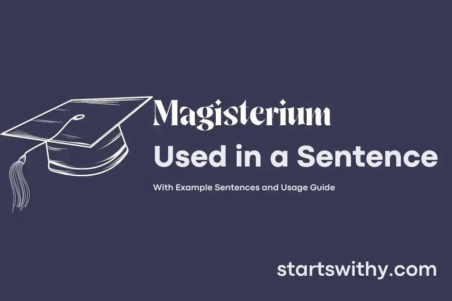 sentence with Magisterium