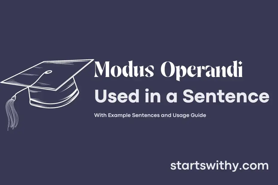 MODUS OPERANDI in a Sentence Examples: 21 Ways to Use Modus Operandi