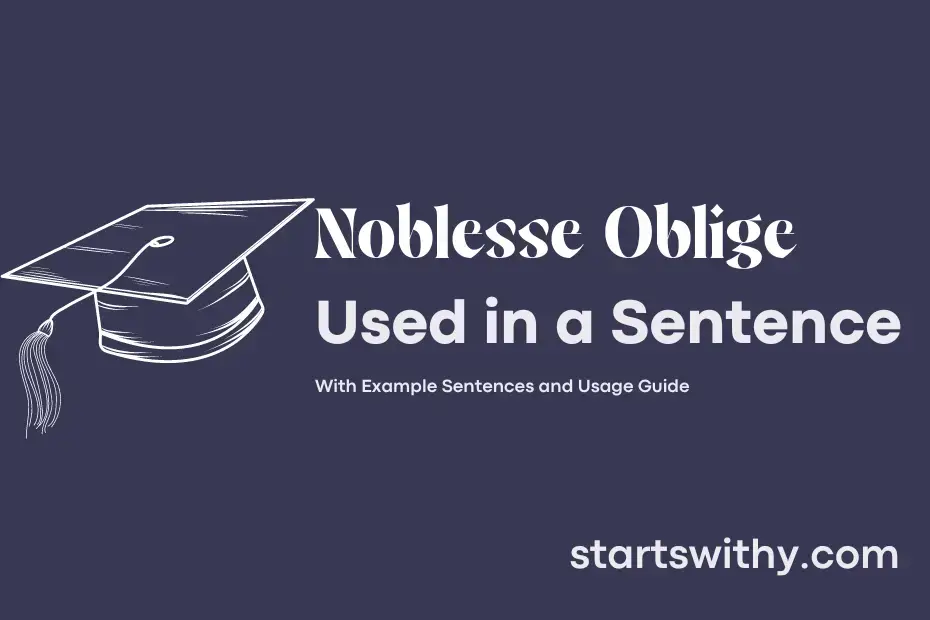 NOBLESSE OBLIGE in a Sentence Examples: 21 Ways to Use Noblesse Oblige