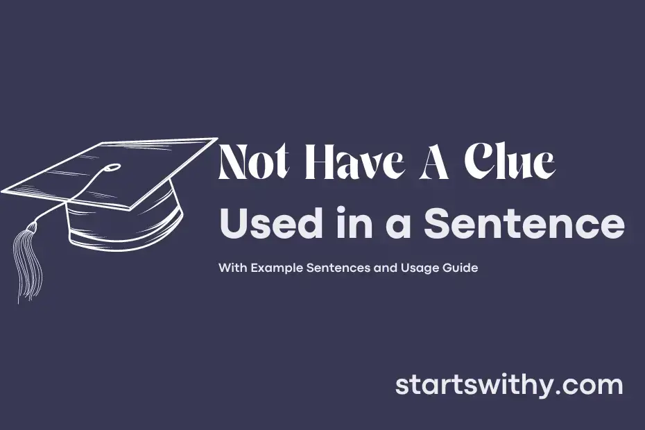 NOT HAVE A CLUE In A Sentence Examples 21 Ways To Use Not Have A Clue