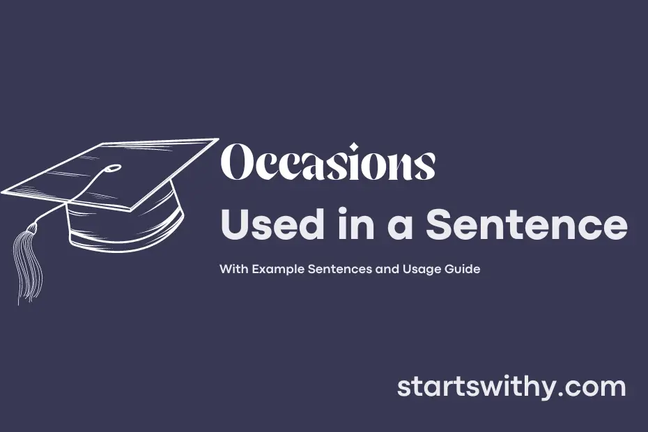 Sentence with Occasions
