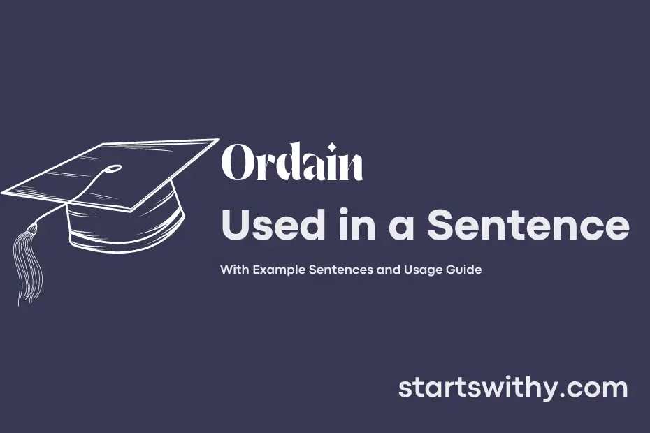 Sentence with Ordain