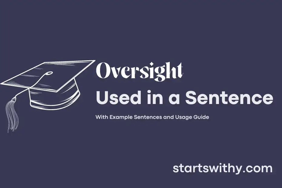 OVERSIGHT in a Sentence Examples: 21 Ways to Use Oversight