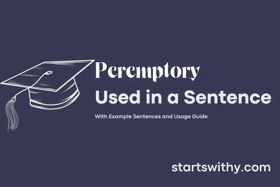 Sentence with Peremptory