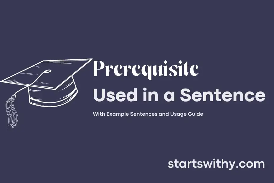 PREREQUISITE in a Sentence Examples: 21 Ways to Use Prerequisite