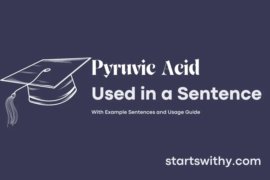 PYRUVIC ACID in a Sentence Examples: 21 Ways to Use Pyruvic Acid