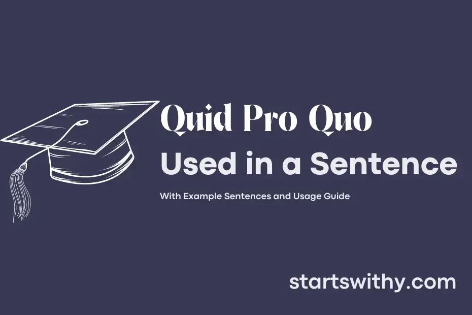 QUID PRO QUO in a Sentence Examples 21 Ways to Use Quid Pro Quo