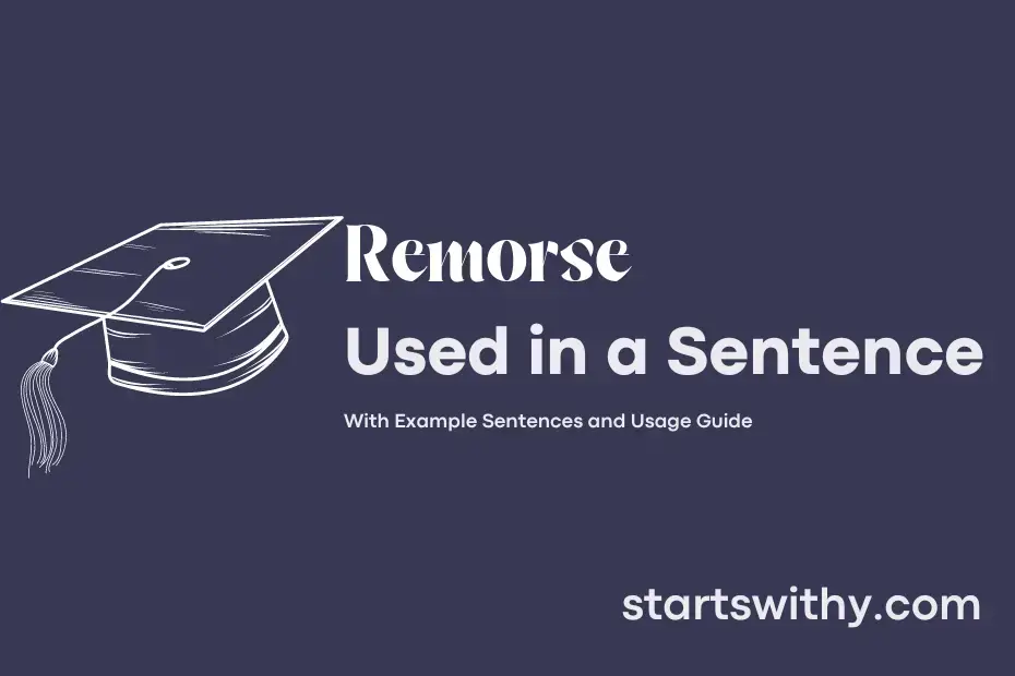 REMORSE in a Sentence Examples: 21 Ways to Use Remorse