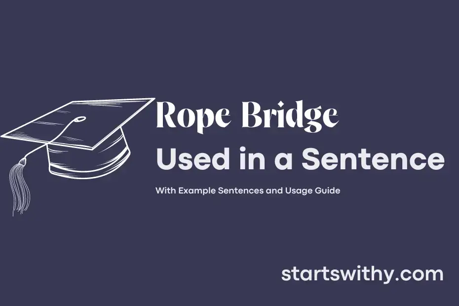 ROPE BRIDGE in a Sentence Examples 21 Ways to Use Rope Bridge