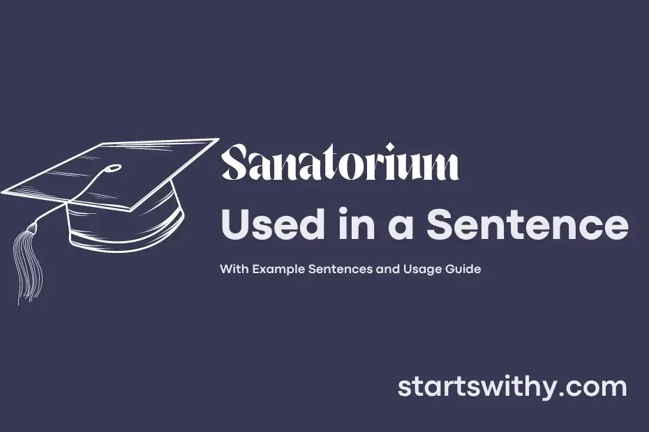 Sanatorium In A Sentence Examples: 21 Ways To Use Sanatorium