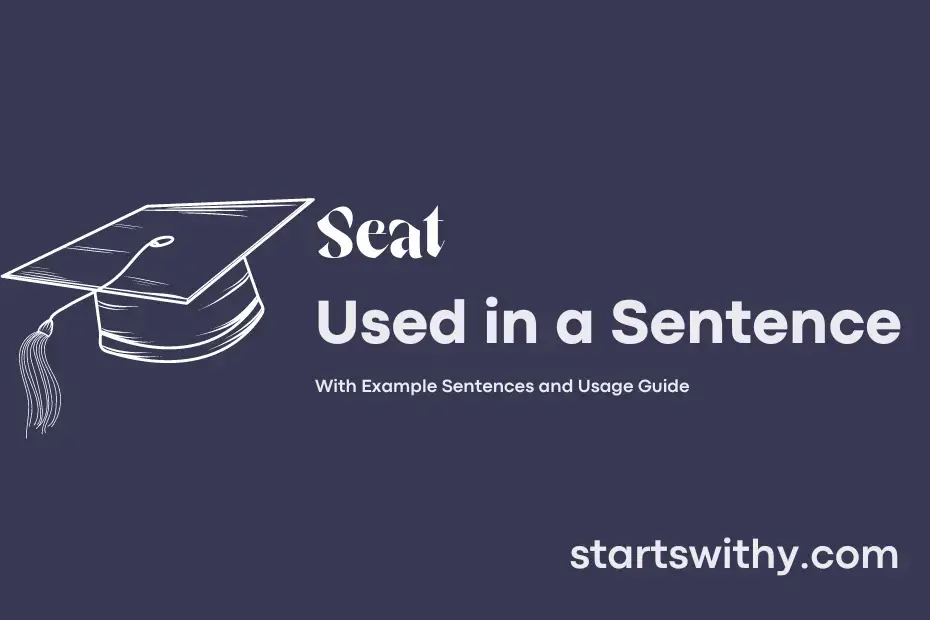 Seat In A Sentence Meaning