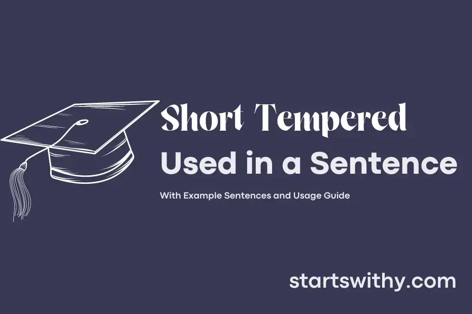 Sentence with Short Tempered