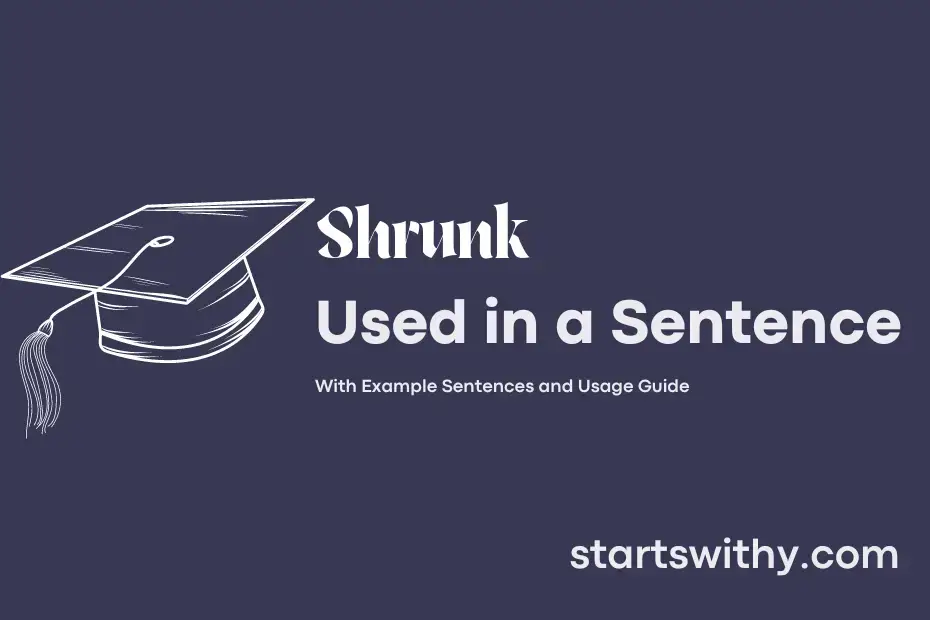 Shrunk In A Sentence Examples: 21 Ways To Use Shrunk