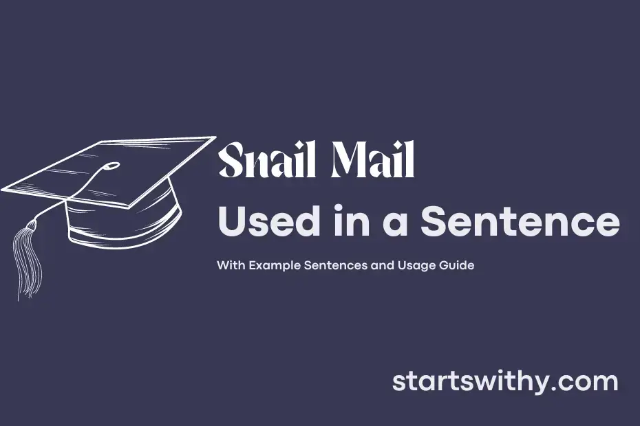 SNAIL MAIL in a Sentence Examples 21 Ways to Use Snail Mail