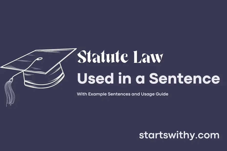 Statute Sentence Examples