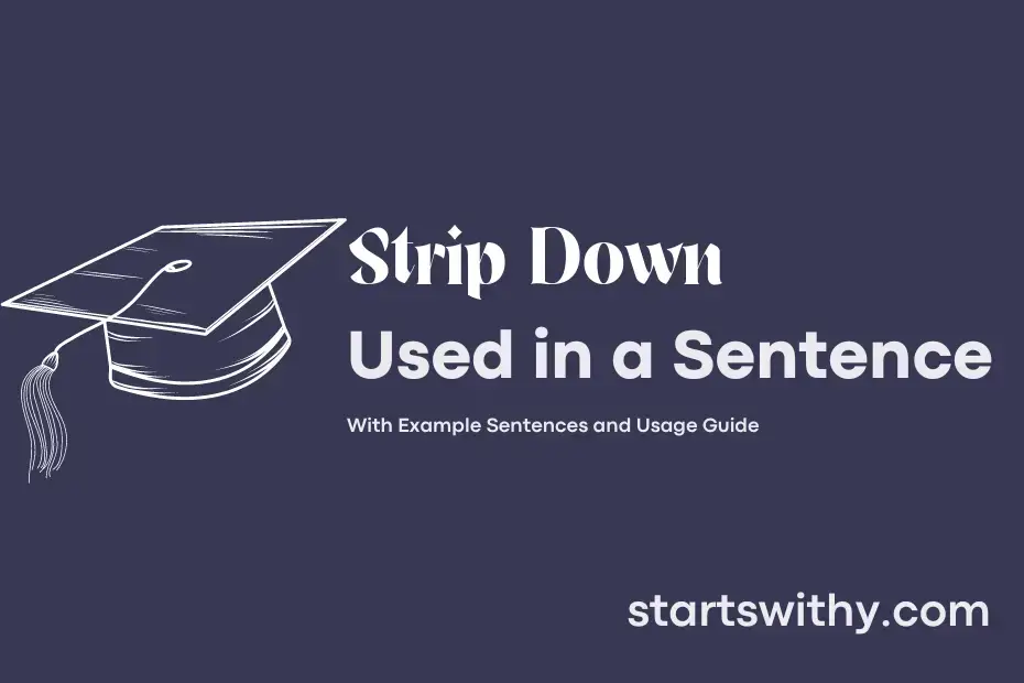 Sentence with Strip Down
