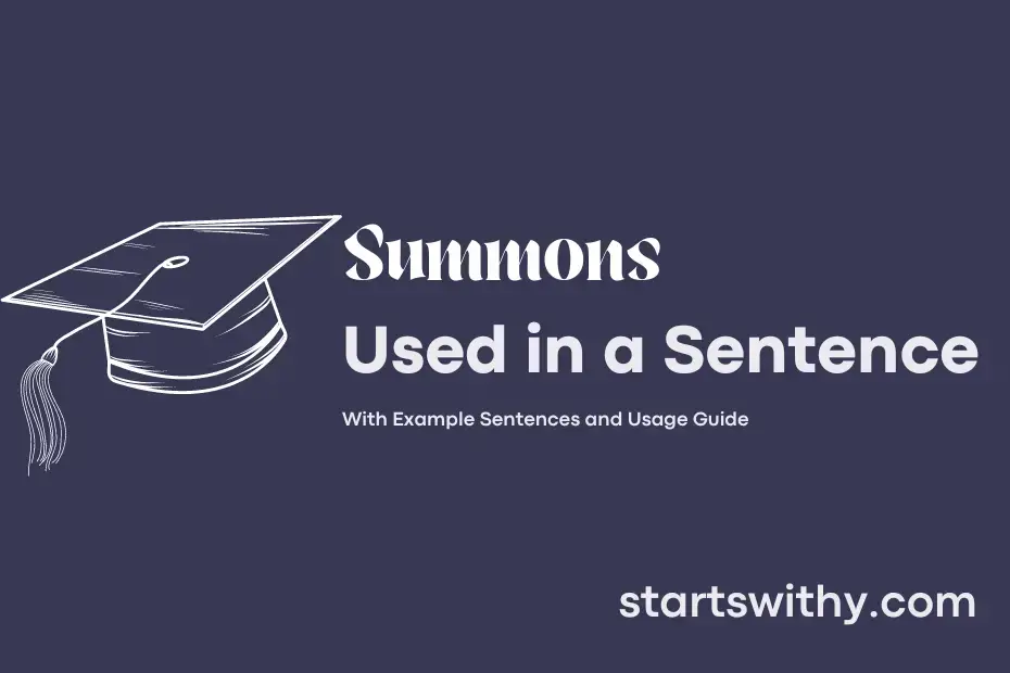 Sentence with Summons