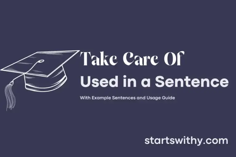 TAKE CARE OF in a Sentence Examples: 21 Ways to Use Take Care Of