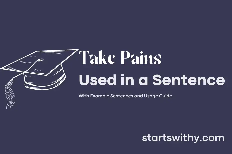 Sentence with Take Pains