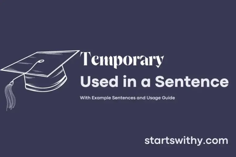 TEMPORARY in a Sentence Examples: 21 Ways to Use Temporary