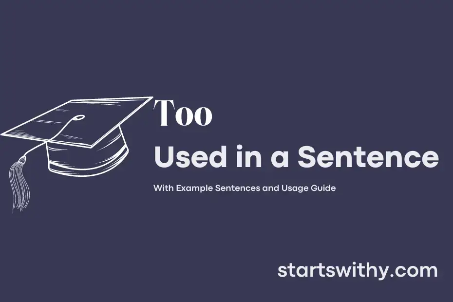 TOO in a Sentence Examples: 21 Ways to Use Too