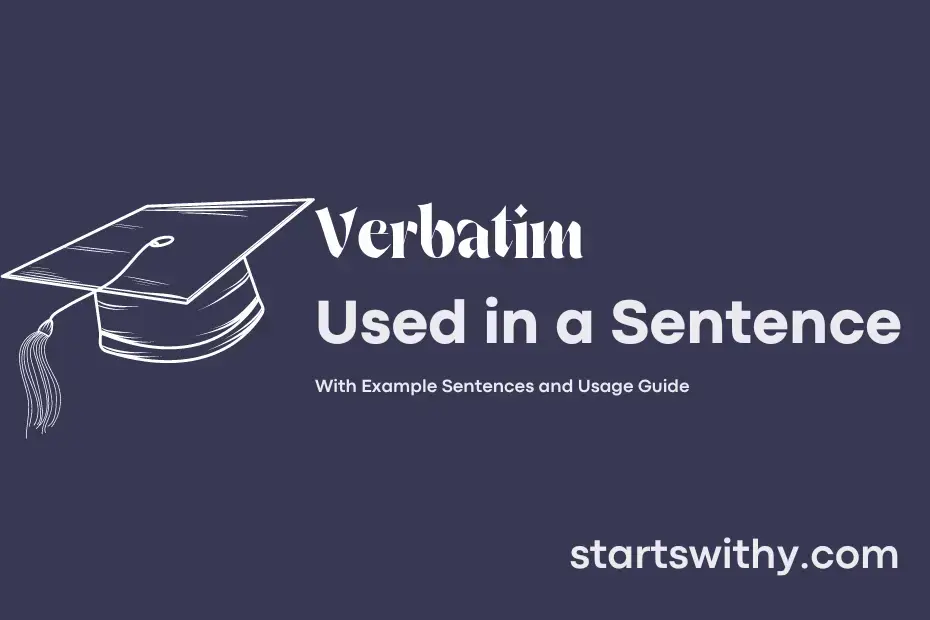 Sentence with Verbatim