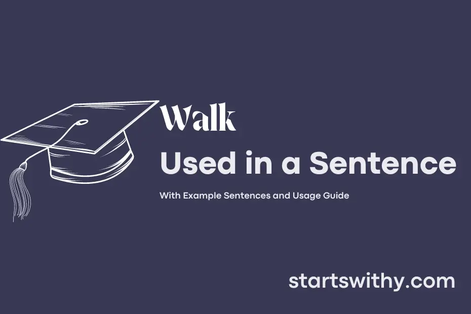 WALK In A Sentence Examples 21 Ways To Use Walk