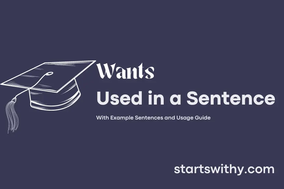 Sentence with Wants